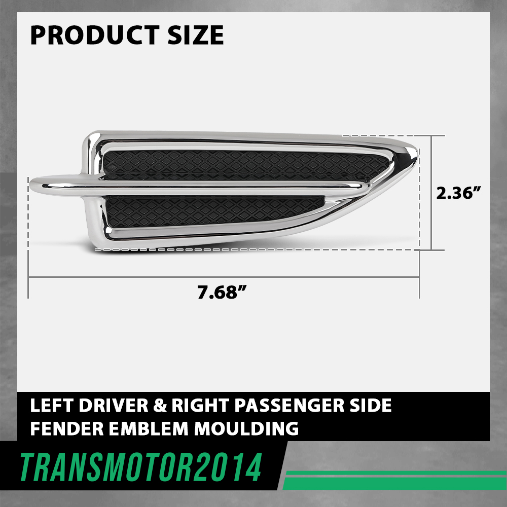 Right Passenger Side Fender Vent – Chrome Emblem Moulding For 2013-2015 Ford Escape