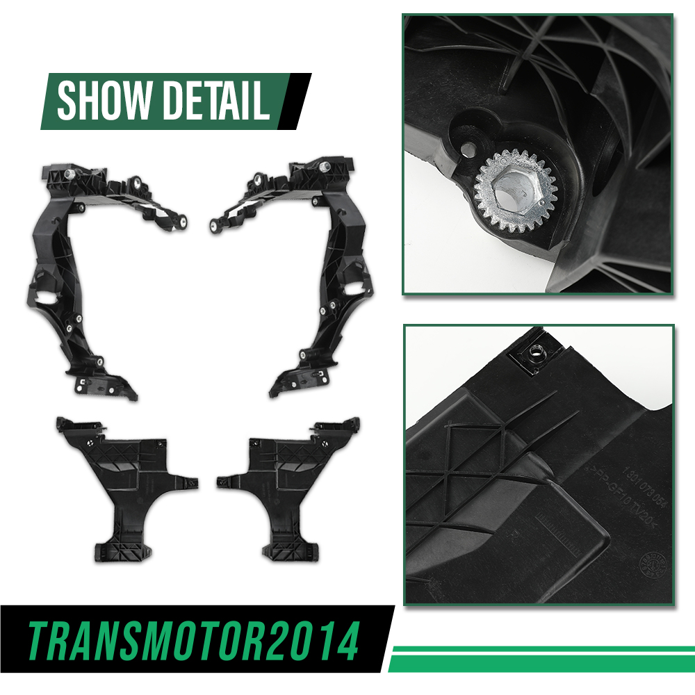 Pair Headlight Support Bracket Holder Set For Audi A5 S5 RS5 2013-2016 – Halogen Projector Housing, Clear Lens, 8T0 805 607 B / 608 B