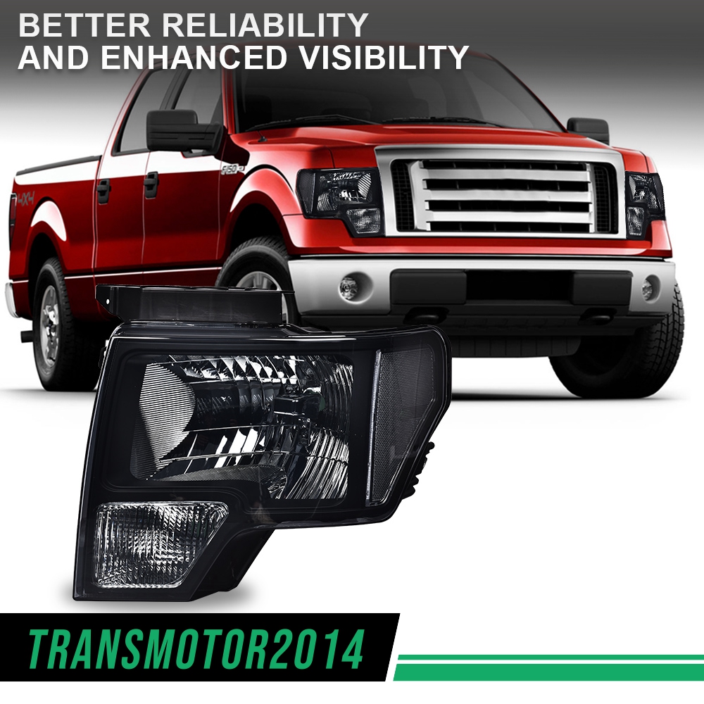 thumbnail image 2 of Tail Lights For Ford F-150 2009-2014 Ford F150 XB Hybrid LED Smoked Headlights (LF552 Headlight Assemblies For 2014 Ford F-150 2 of 12