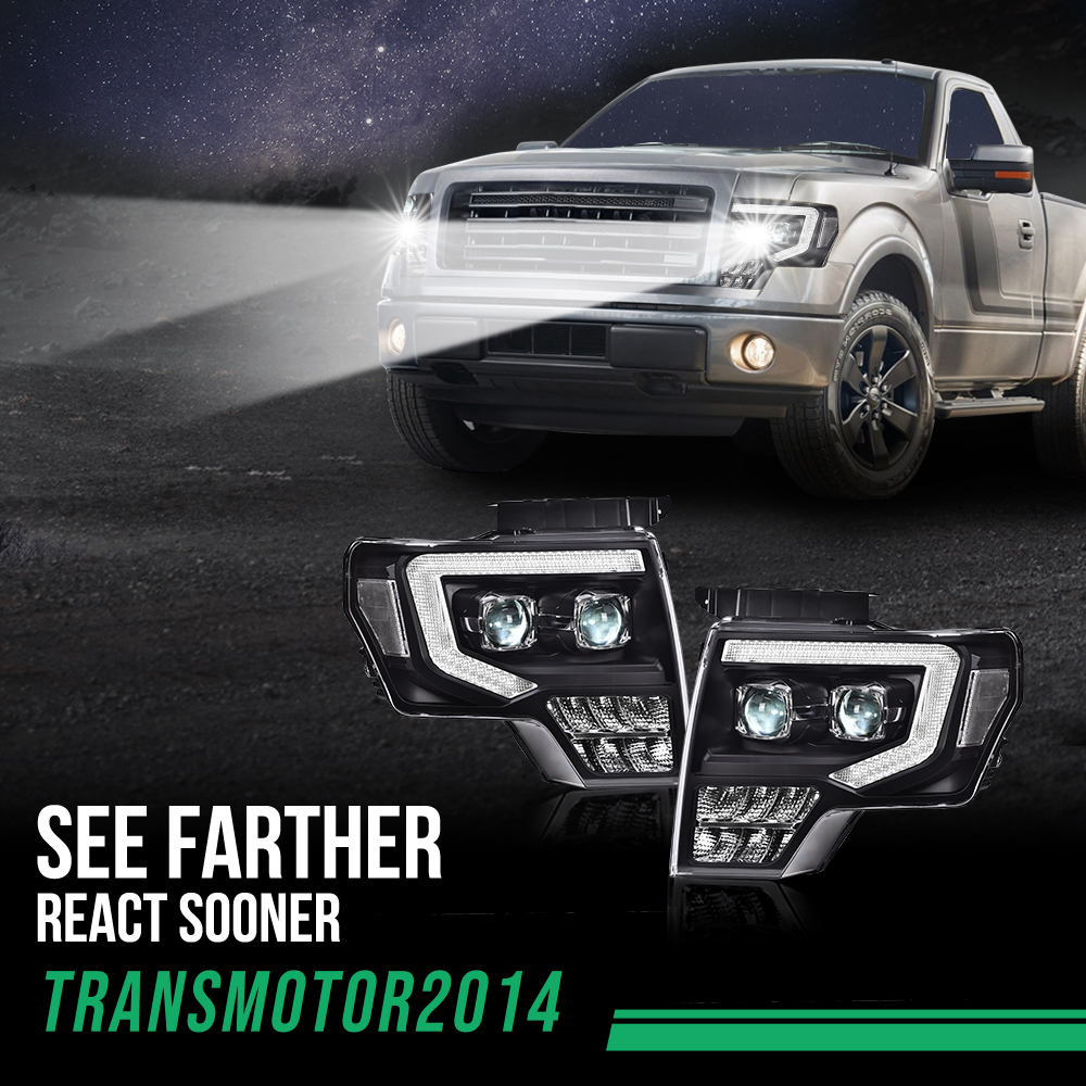 VLAND LED Black Headlights Assembly with Breath & Dynamic VLAND LED Black Headlights Assembly with Breath & Dynamic