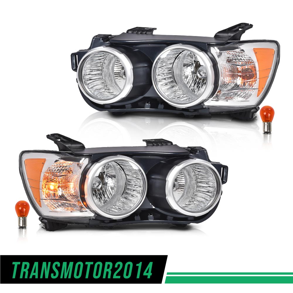 Chrome Halogen Headlights Pair/Left/Right Fit For 2012-2016 Chevy Sonic