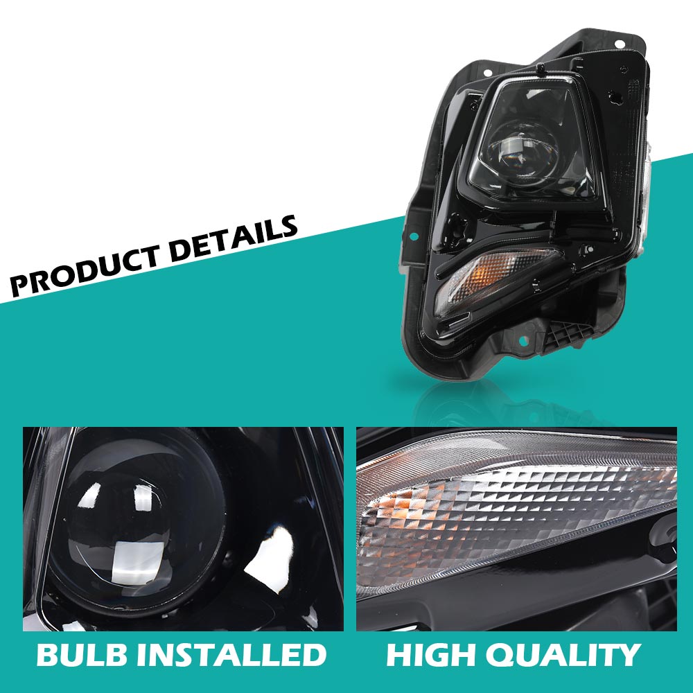 AKKON - Fits 2015-2019 Chevy Silverado 2500 3500 HD Black Bezel OE Style Projector Headlights Left & Right Replacement