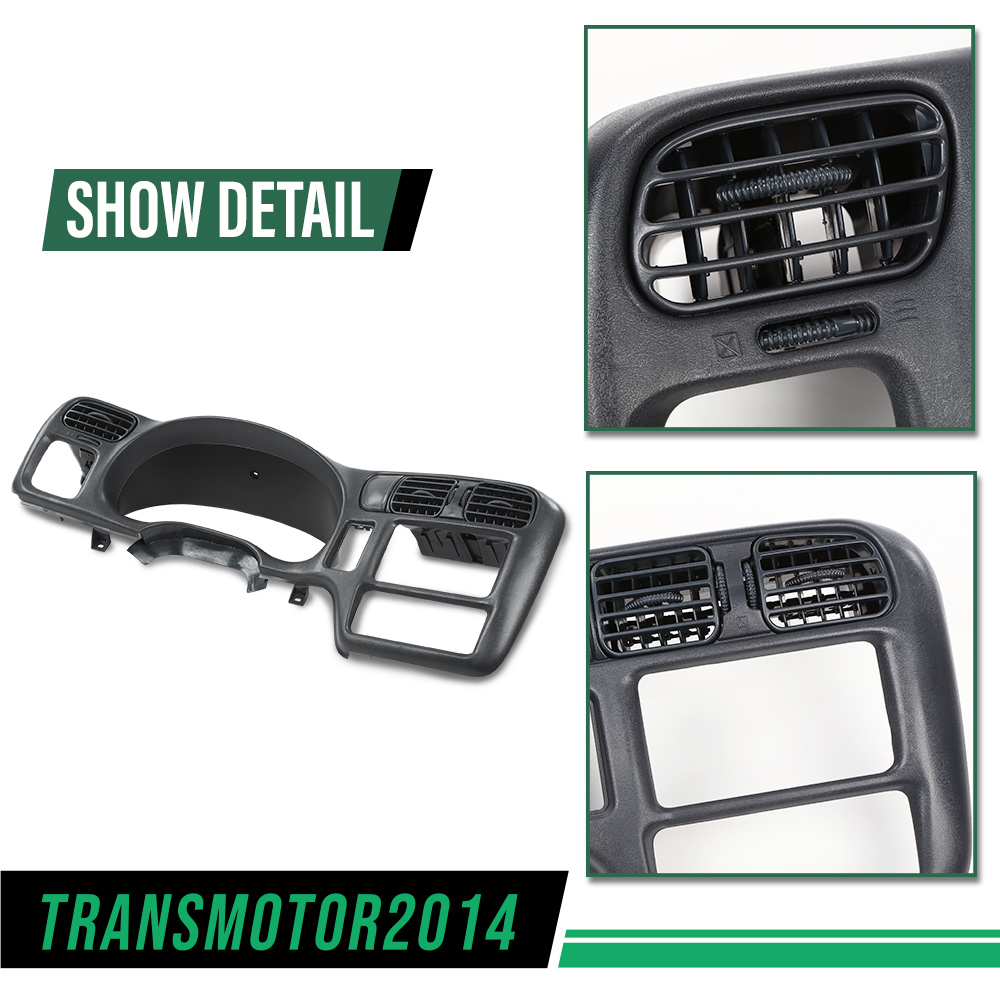 Fit For 98-04 Blazer S10 Jimmy Sonoma Cluster Dash Radio Bezel Double din Gray