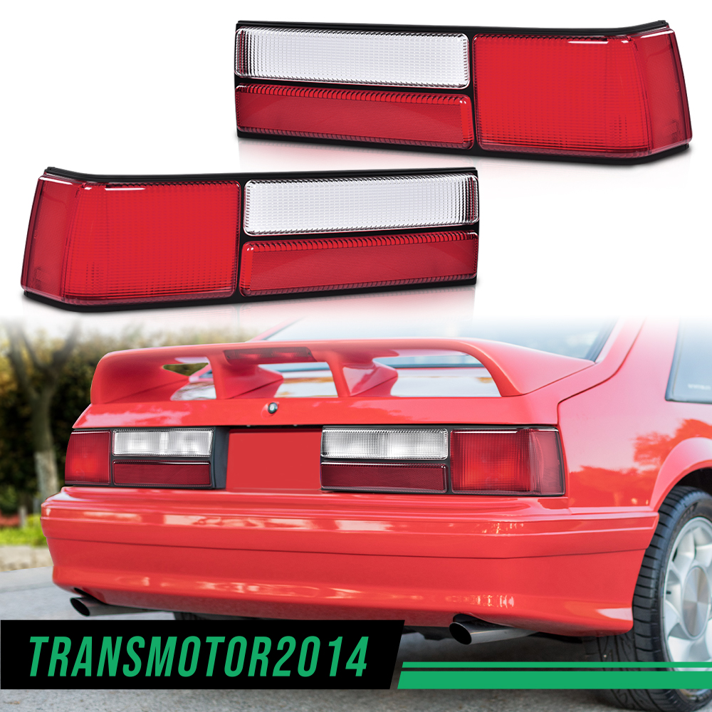 Pair Set Taillights Taillamps Lens Fit for 87-93 Ford Mustang Fox