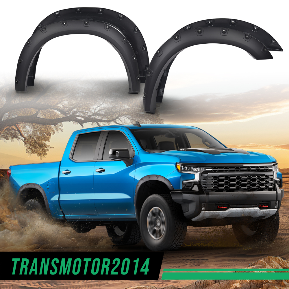 KUIPERAUTO OE Factory Fender Flares Compatible For 2019-2024 Ram 1500 (Not Compatible For Classic Models) Smooth Black Paintable Wheel Flare Front